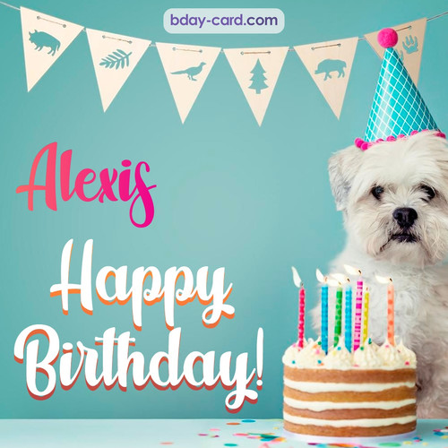 Happiest Birthday pictures for Alexis with Dog