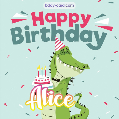 Happy Birthday images for Alice with crocodile