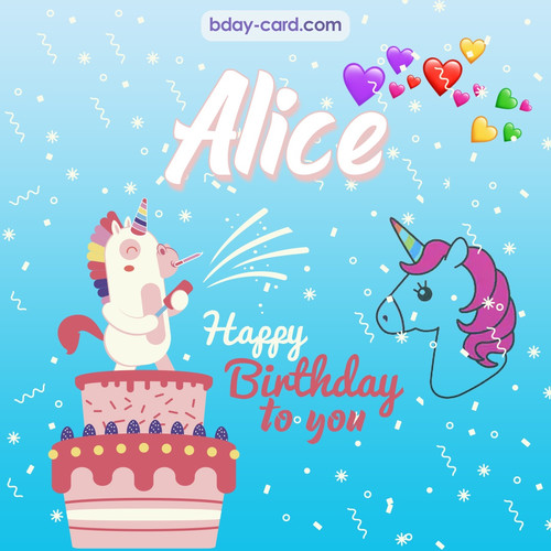 Happy Birthday pics for Alice with Unicorn