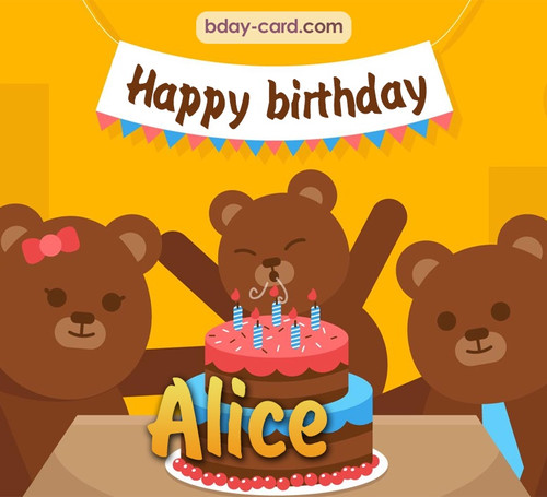 Bday images for Alice with bears