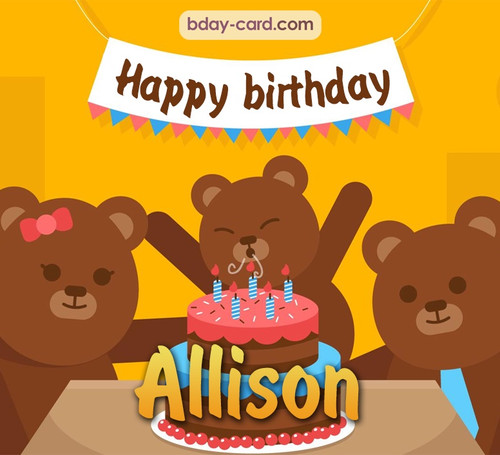 Bday images for Allison with bears