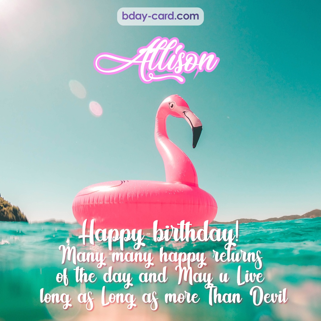 Happy Birthday pic for Allison with flamingo