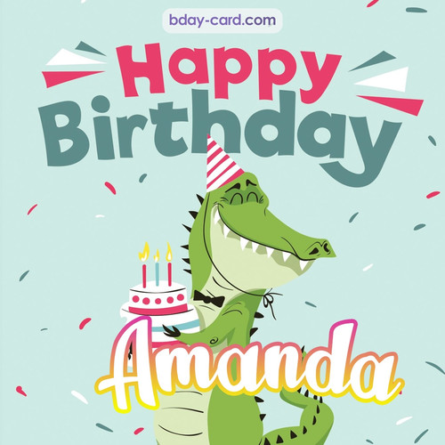 Happy Birthday images for Amanda with crocodile