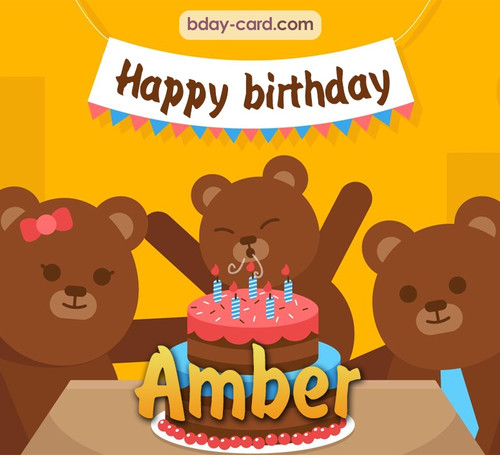 Bday images for Amber with bears