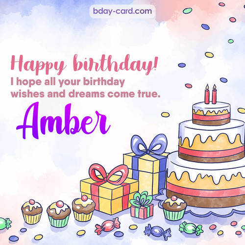 Greeting photos for Amber with cake