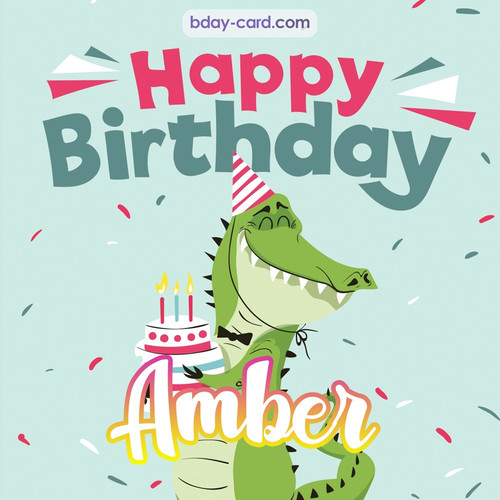 Happy Birthday images for Amber with crocodile