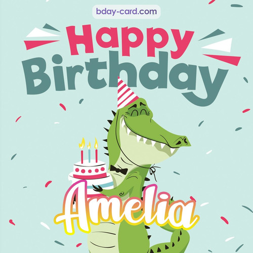 Happy Birthday images for Amelia with crocodile