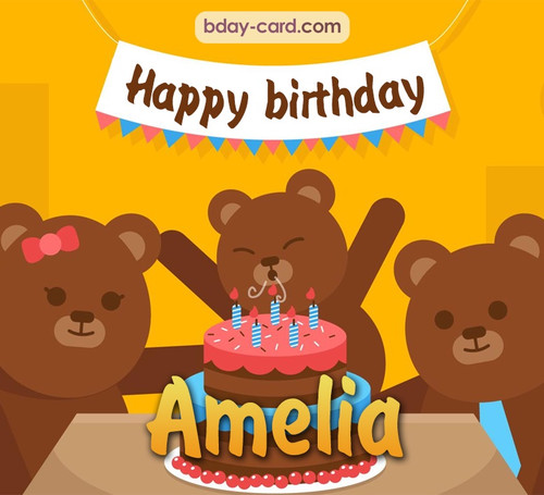 Bday images for Amelia with bears