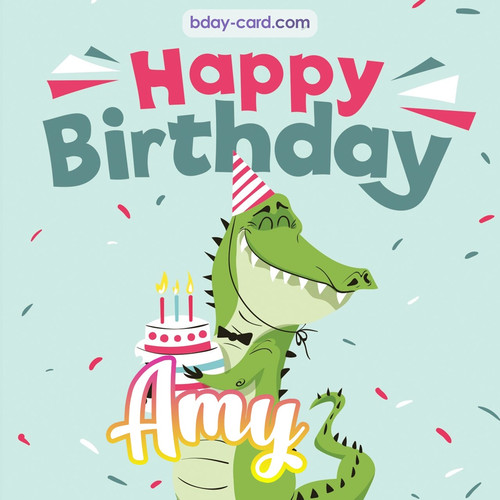 Happy Birthday images for Amy with crocodile