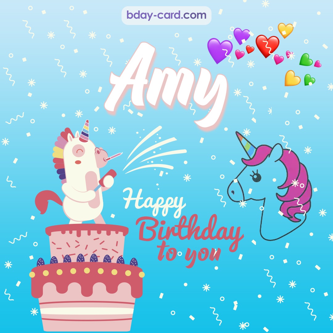 Happy Birthday pics for Amy with Unicorn