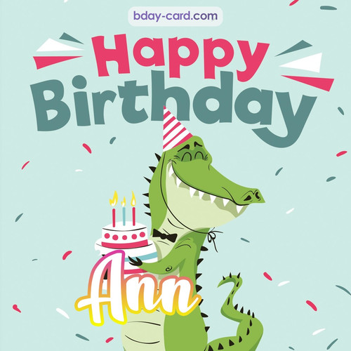 Happy Birthday images for Ann with crocodile