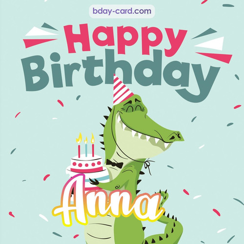 Happy Birthday images for Anna with crocodile