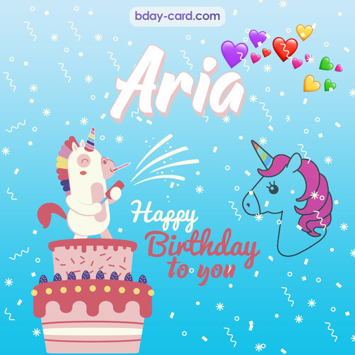 Happy Birthday pics for Aria with Unicorn