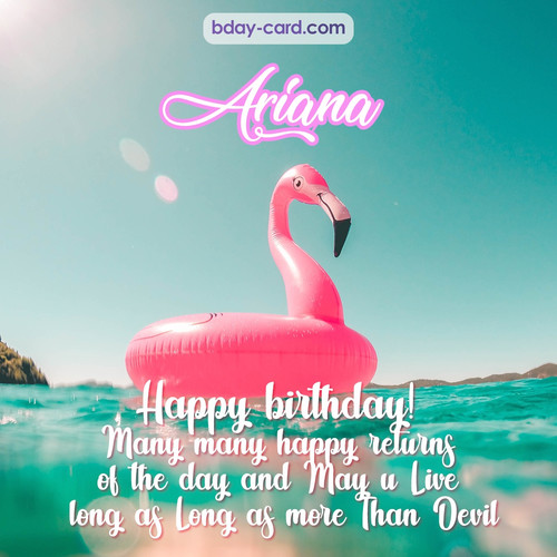 Happy Birthday pic for Ariana with flamingo