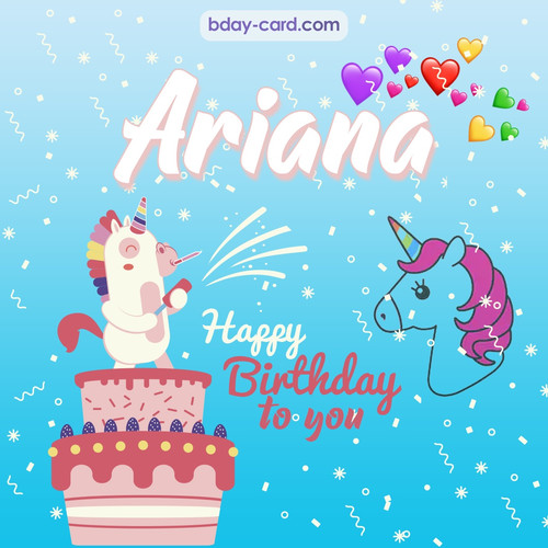 Happy Birthday pics for Ariana with Unicorn