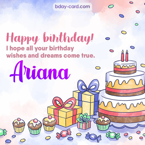 Greeting photos for Ariana with cake