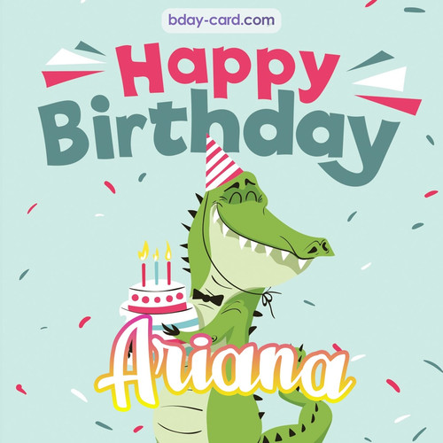 Happy Birthday images for Ariana with crocodile