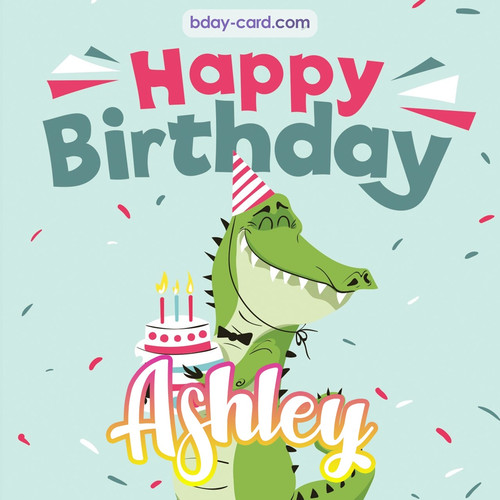 Happy Birthday images for Ashley with crocodile