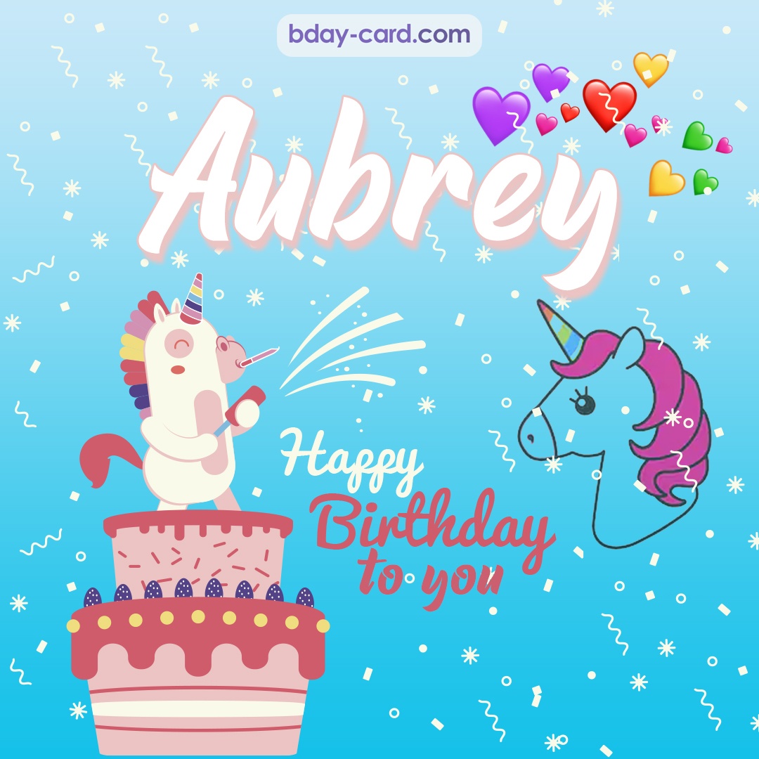 Happy Birthday pics for Aubrey with Unicorn