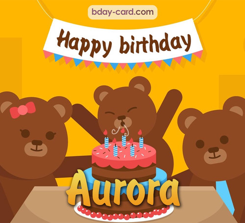 Bday images for Aurora with bears