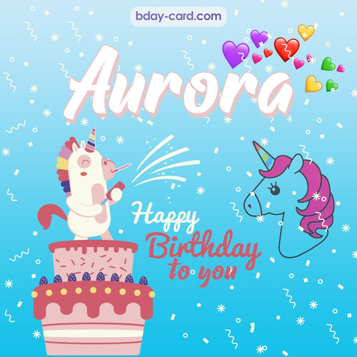 Happy Birthday pics for Aurora with Unicorn