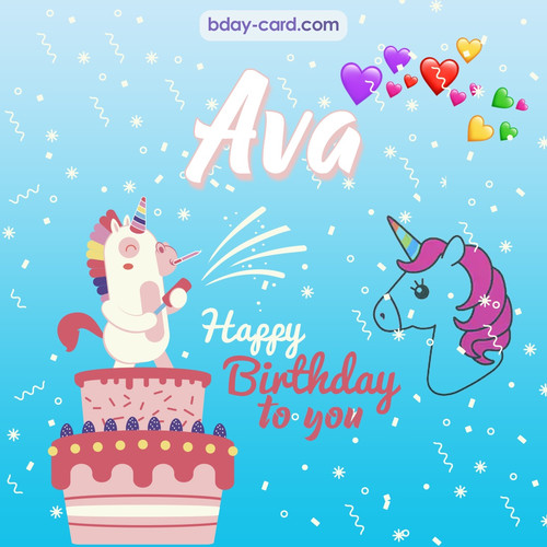 Happy Birthday pics for Ava with Unicorn