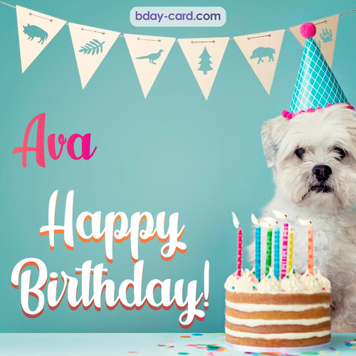 Happiest Birthday pictures for Ava with Dog