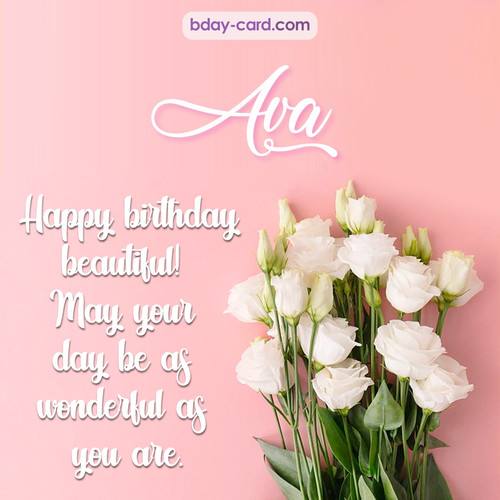 Beautiful Happy Birthday images for Ava with Flowers