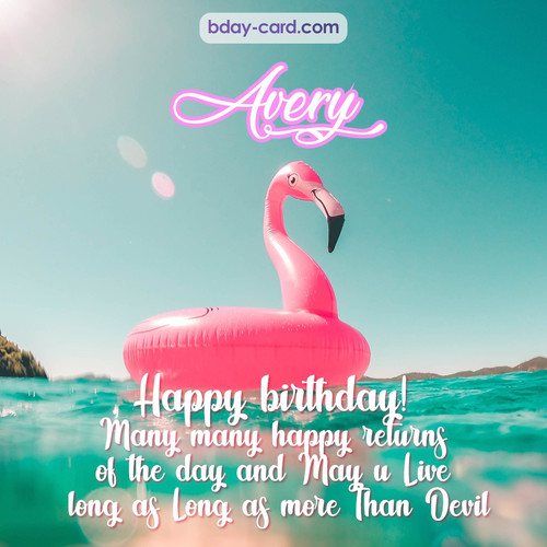 Happy Birthday pic for Avery with flamingo