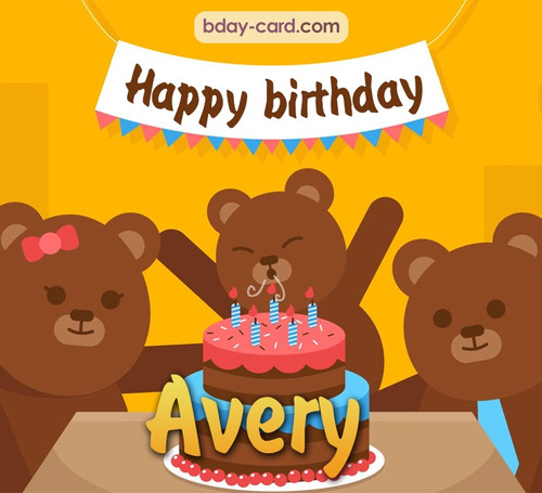 Bday images for Avery with bears