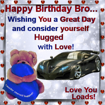 Birthday hugs for you! free for brother amp sister ecards...