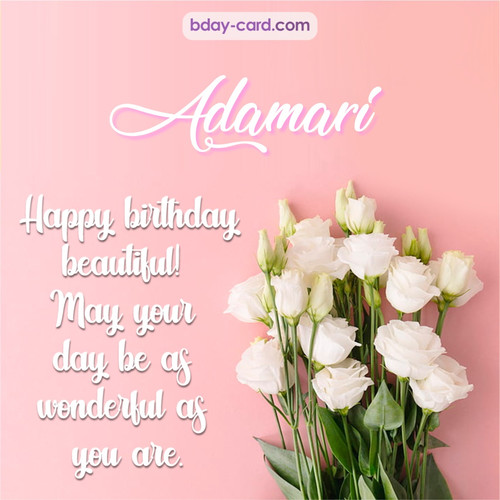 Beautiful Happy Birthday images for Adamari with Flowers