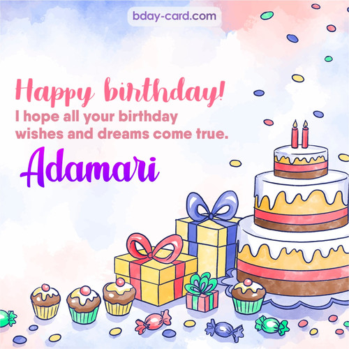 Greeting photos for Adamari with cake