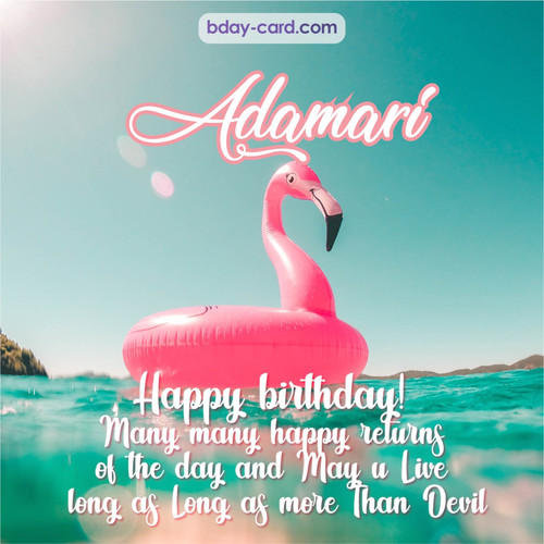 Happy Birthday pic for Adamari with flamingo
