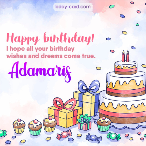 Greeting photos for Adamaris with cake