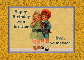 Happy birthday to twin brother from twin sister card zazzle
