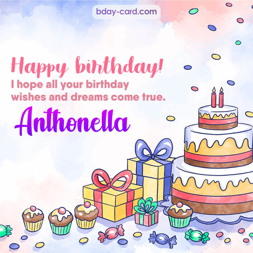 Greeting photos for Anthonella with cake