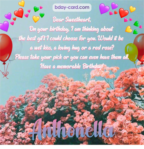 Birthday pic for Anthonella with roses