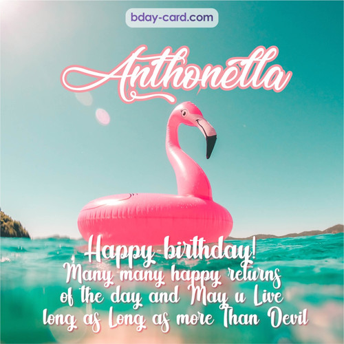 Happy Birthday pic for Anthonella with flamingo