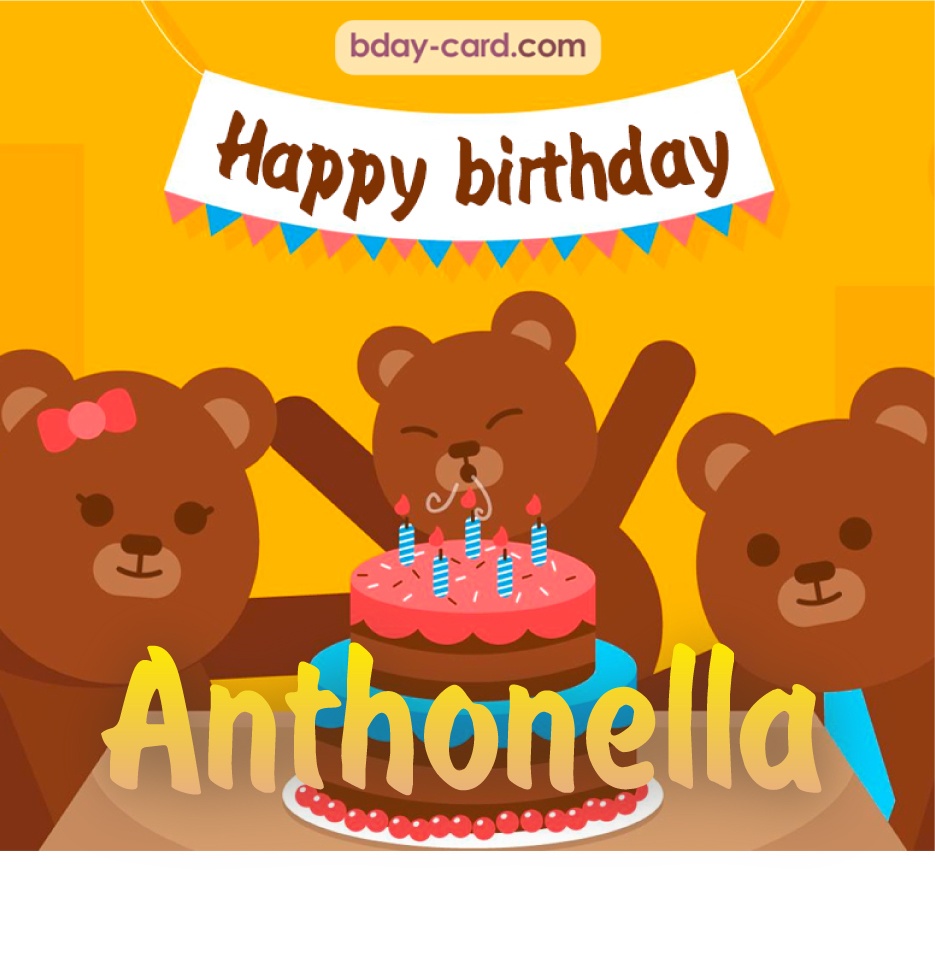Bday images for Anthonella with bears