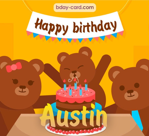 Bday images for Austin with bears