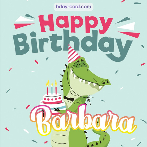 Happy Birthday images for Barbara with crocodile