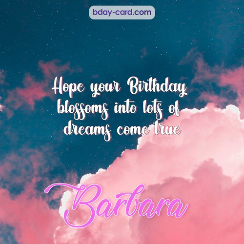 Birthday pictures for Barbara with clouds
