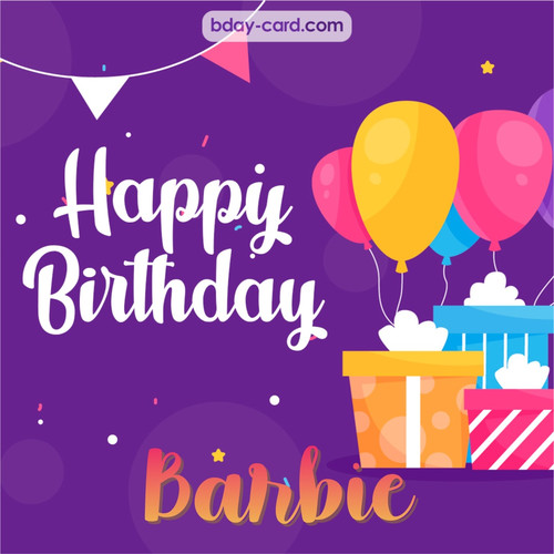 Greetings pics for Barbie with balloon