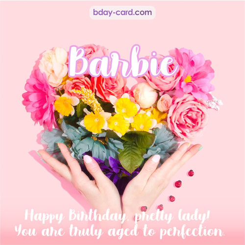 Birthday pics for Barbie with Heart of flowers