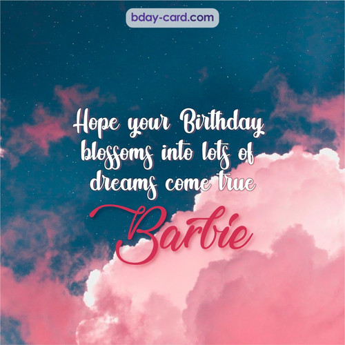 Birthday pictures for Barbie with clouds