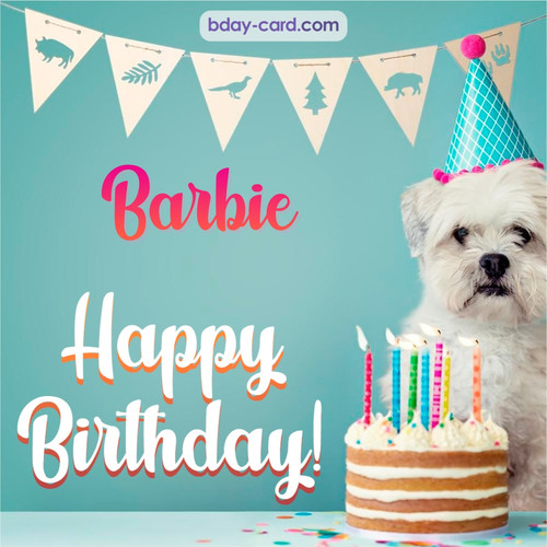 Happiest Birthday pictures for Barbie with Dog