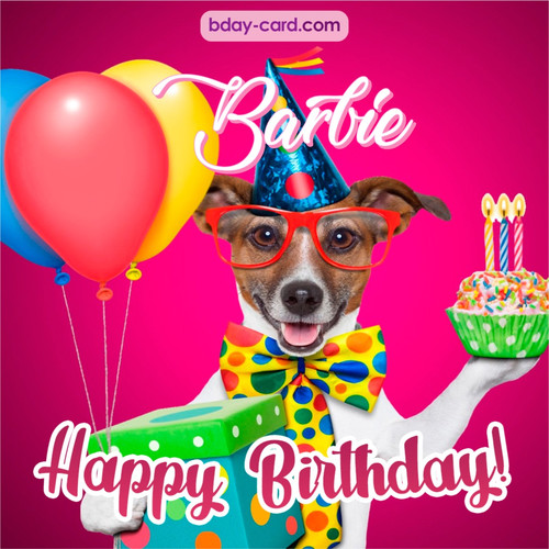 Greeting photos for Barbie with Jack Russal Terrier