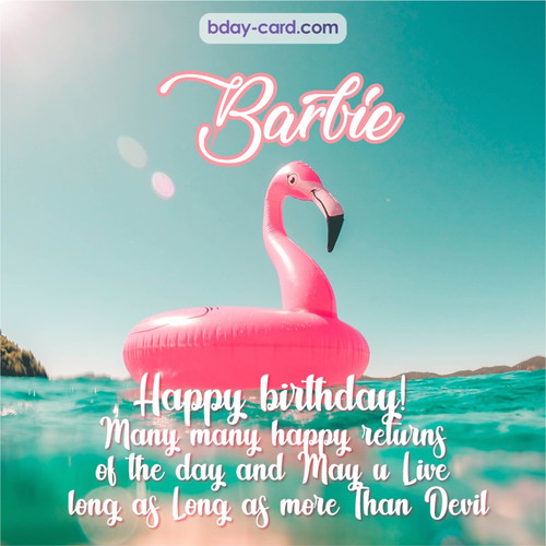 Happy Birthday pic for Barbie with flamingo