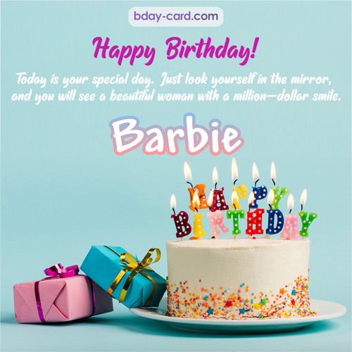 Birthday pictures for Barbie with cakes
